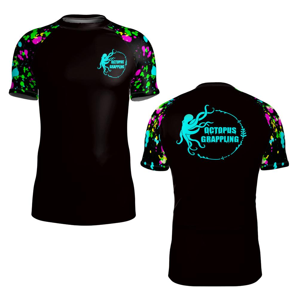 Neon Splatter Short Sleeve Rashguard